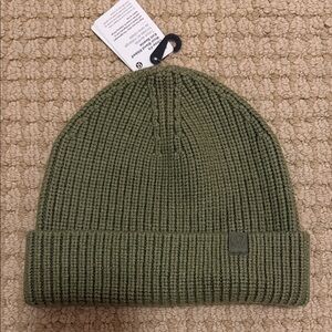 Lululemon Green Wool-Blend Ribbed Knit Beanie